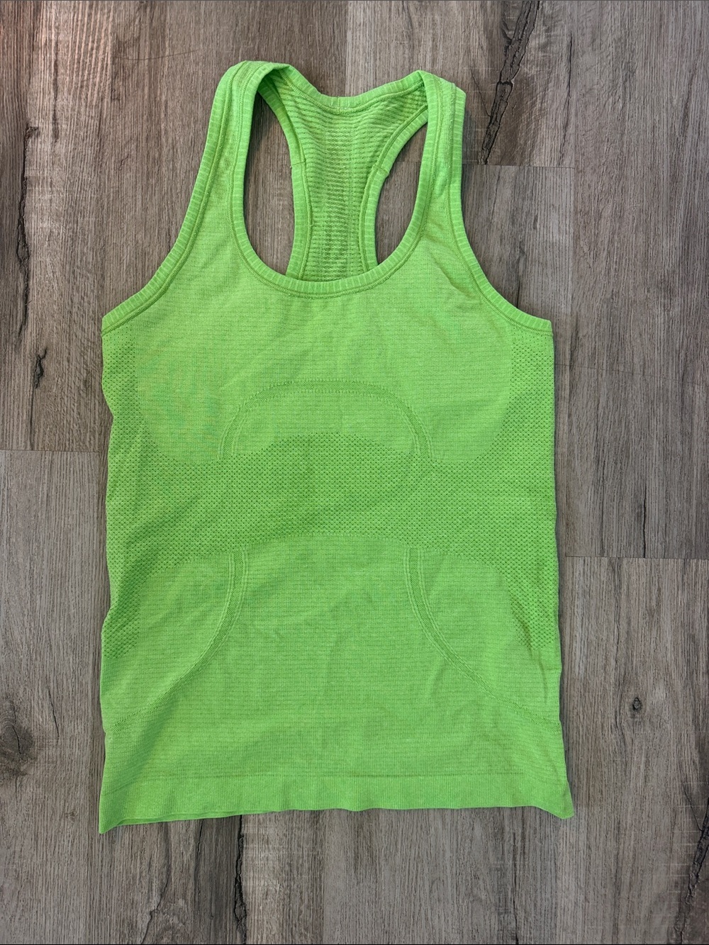 Lululemon lime green racer back tank size 4